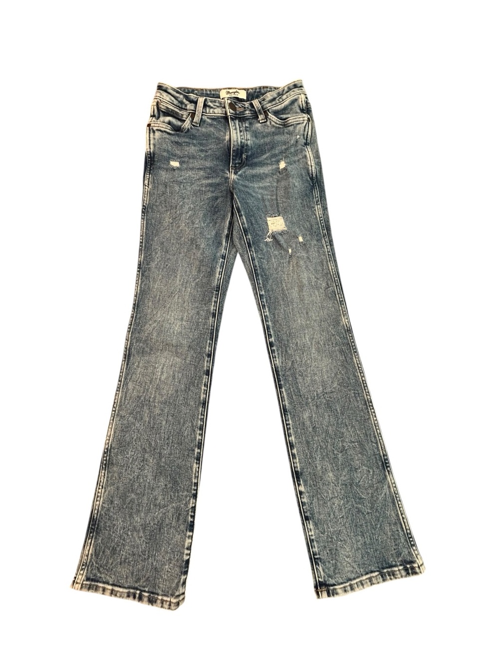 Wrangler Retro Acid Wash Distressed High Rise Boot Cut Women’s Jeans 24x32